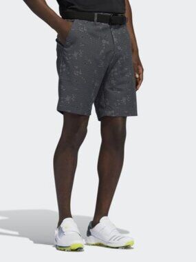 Adidas Ultimate365 PrimeGreen Print Golf Shorts Men's 34 Black Grey Geometric